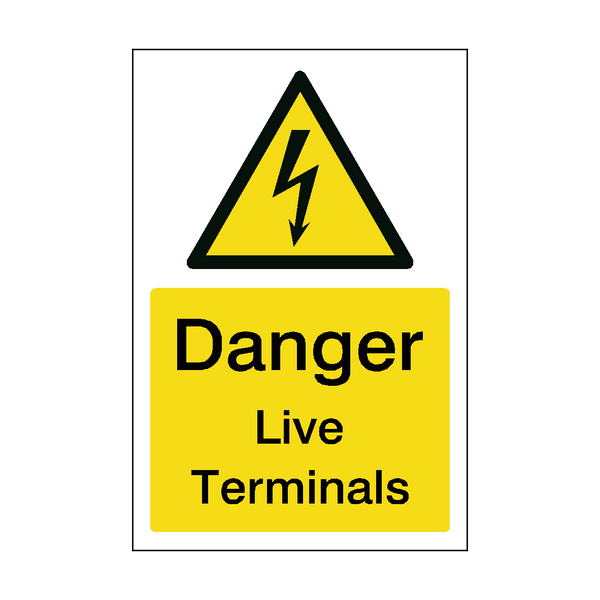 Live Terminals Sign - PVC Safety Signs