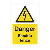 Electric Fence Sign - PVC Safety Signs