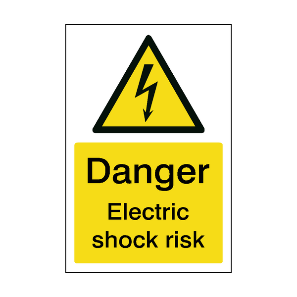 Electric Shock Risk Sign - PVC Safety Signs