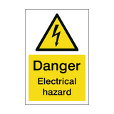 Electrical Hazard Sign - PVC Safety Signs