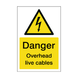 Overhead Cables Sign - PVC Safety Signs