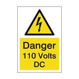 110 Volts DC Sign | PVC Safety Signs