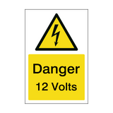 12 Volts Sign | PVC Safety Signs
