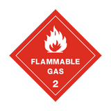 Flammable Gas 2 White Sign | PVC Safety Signs