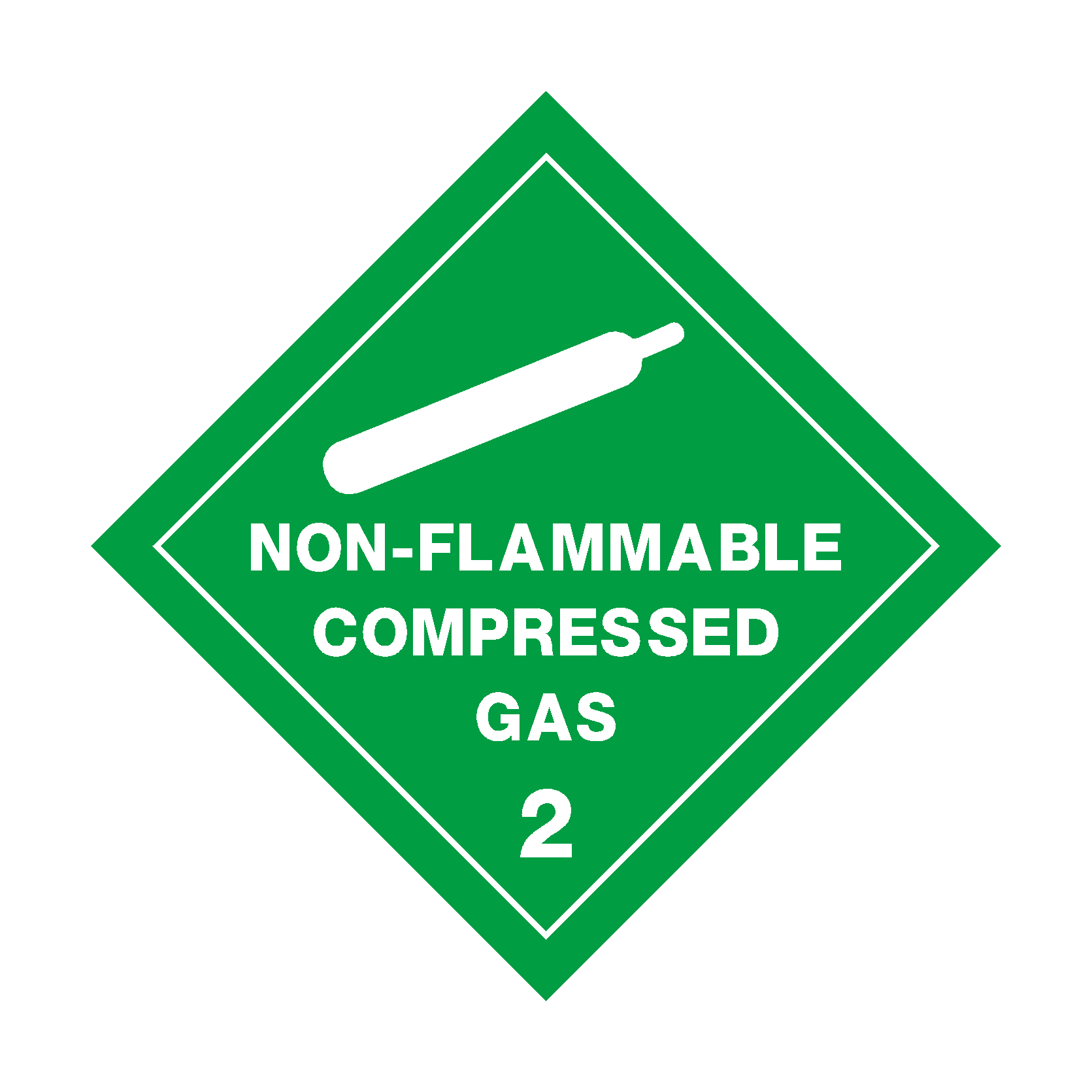 Non Flammable Compressed Gas 2 White Sign | PVC Safety Signs