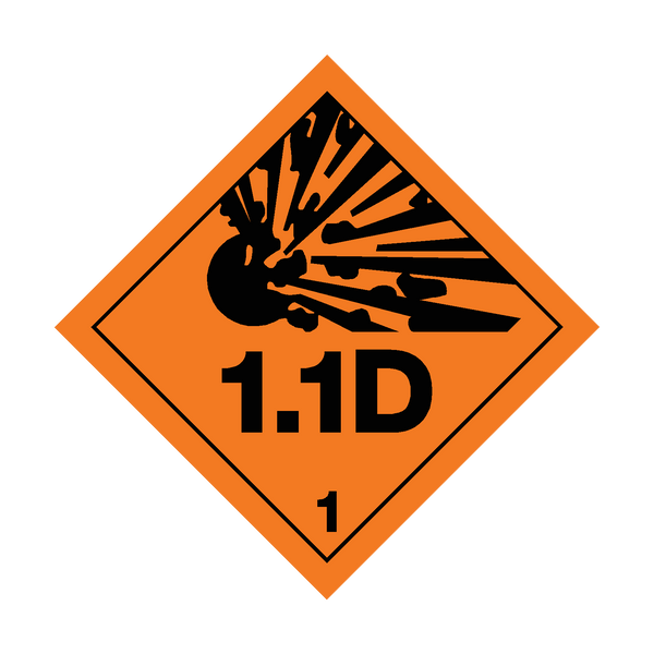 Explosives Class 1.1D Sign | PVC Safety Signs