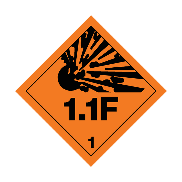 Explosives Class 1.1F Sign | PVC Safety Signs