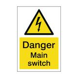 Main Switch Sign - PVC Safety Signs