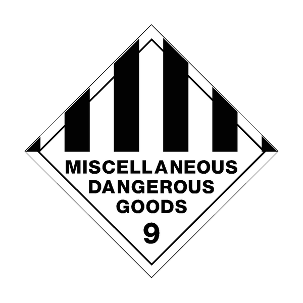 Miscellaneous Dangerous Goods 9 Sign | PVC Safety Signs