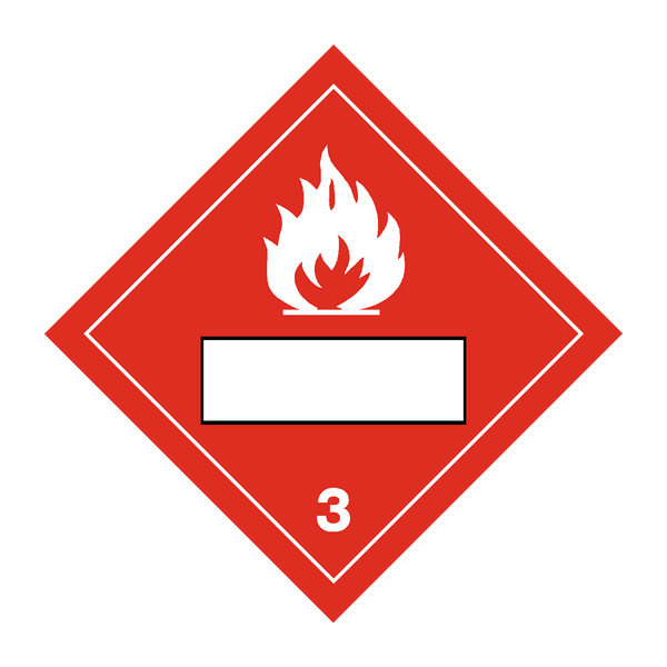 Flammable White Text Box 3 Sign | PVC Safety Signs