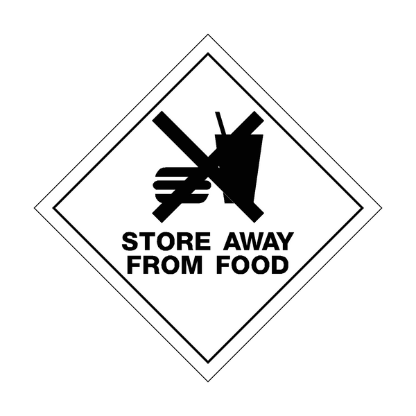 Store Away From Food Sign | PVC Safety Signs