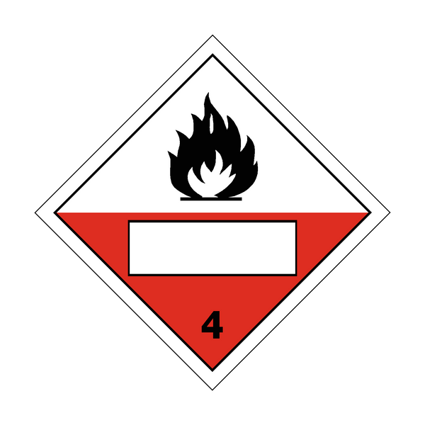 Spontaneously Combustible Text Box Sign | PVC Safety Signs