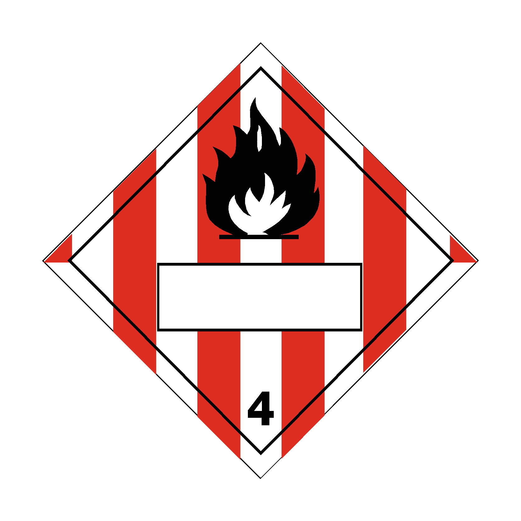 Flammable Solids 4 Text Box Sign | PVC Safety Signs