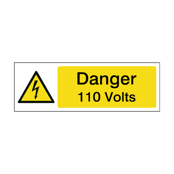 110 Volts Safety Sign - PVC Safety Signs