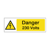 230 Volts Safety Sign - PVC Safety Signs