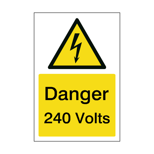 240 Volts Sign - PVC Safety Signs