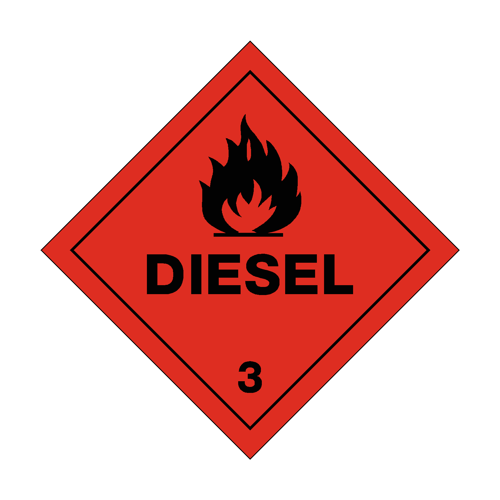 Diesel Color Hazard Code Diesel 3 Sign | Hazchem Warning Sign for Hazardous Transport