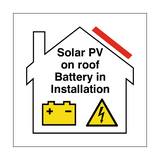 Solar PV On Roof - Battery In Installation Sticker