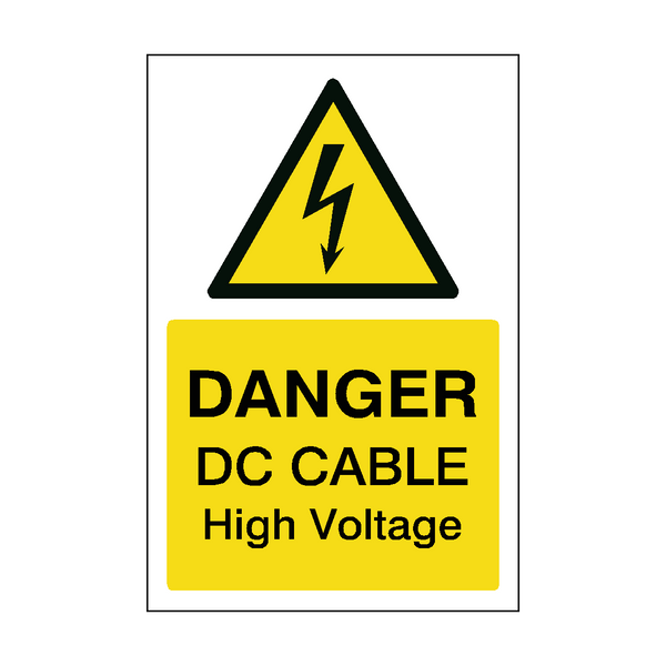 Danger DC Cable High Voltage PV Sticker