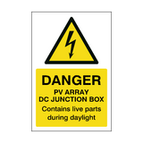 PV Array DC Junction Box Sticker