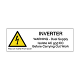 Inverter Dual Supply Isolate AC and DC Sticker