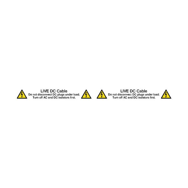 Live DC Cable Wrap Around PV Label