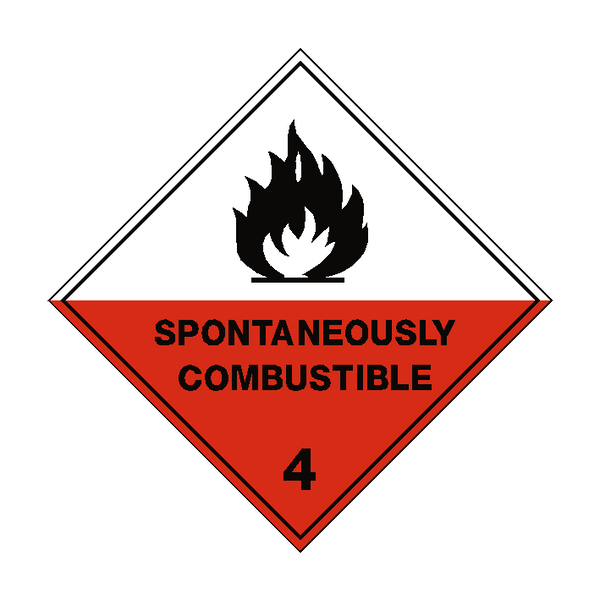 Spontaneously Combustible Sign | PVC Safety Signs