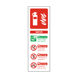 Water Fire Extinguisher Sign | PVC Safety Signs