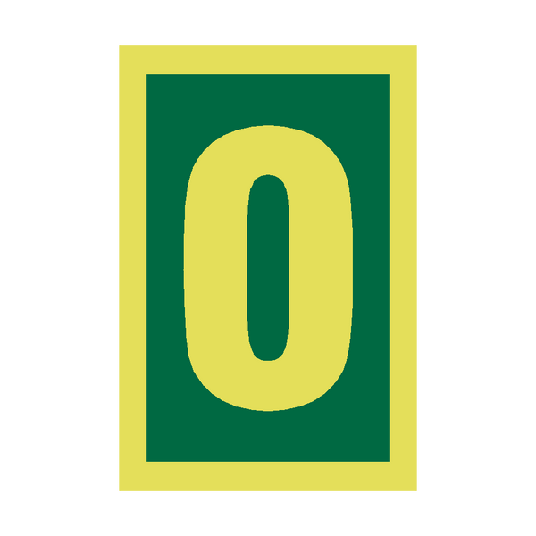 IMO Number 0 Sign Photoluminescent - PVC Safety Signs