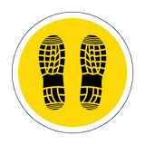 Bootprint Floor Sticker - Yellow - PVC Safety Signs