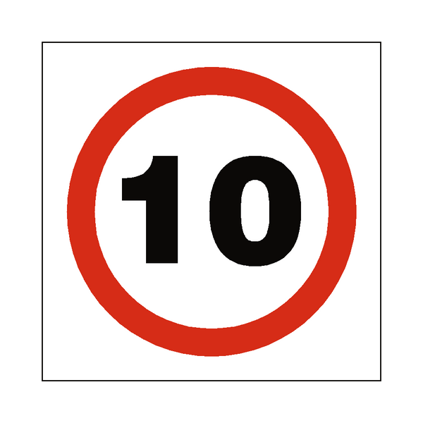 10 Mph Speed Sign - PVC Safety Signs