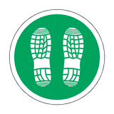 Bootprint Floor Sticker - Green - PVC Safety Signs