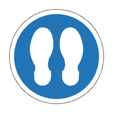 Footprint Floor Sticker - Blue - PVC Safety Signs