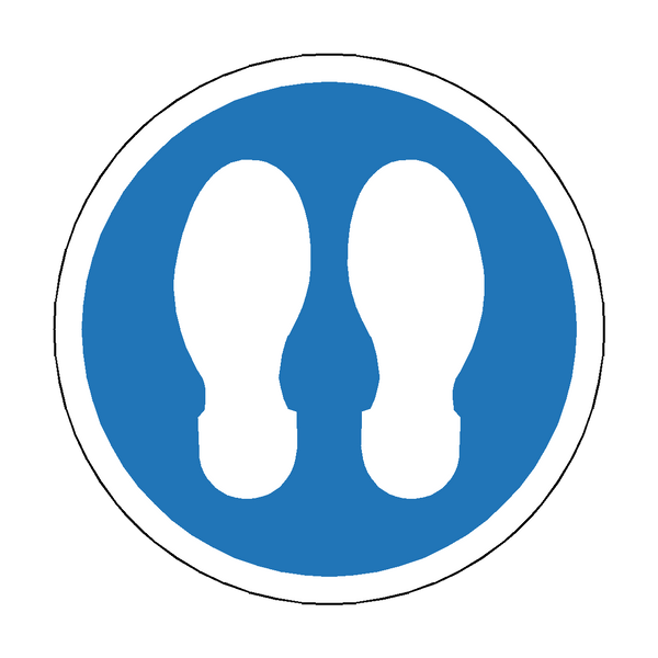 Footprint Floor Sticker - Blue - PVC Safety Signs