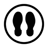 Footprint Floor Sticker - Black - PVC Safety Signs