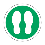 Footprint Floor Sticker - Green - PVC Safety Signs