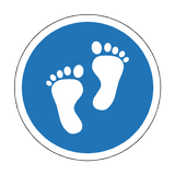Foot Print Floor Sticker - Blue - PVC Safety Signs