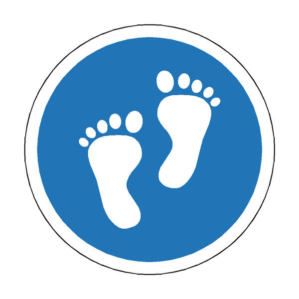 Foot Print Floor Sticker - Blue - PVC Safety Signs