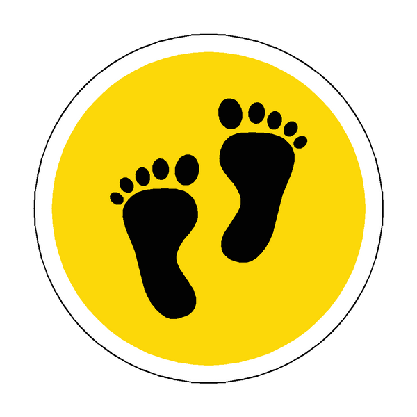 Foot Print Floor Sticker - Yellow - PVC Safety Signs