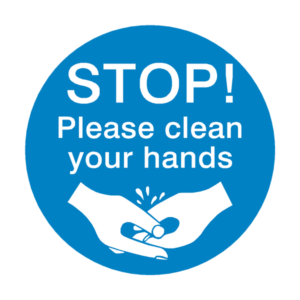 STOP! Please Clean Your Hands Sign - PVC Safety Signs