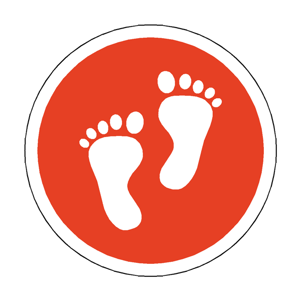 Foot Print Floor Sticker - Red - PVC Safety Signs
