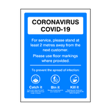 Coronavirus 2 Metres Retail Sign - PVC Safety Signs