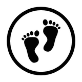 Foot Print Floor Sticker - Black - PVC Safety Signs