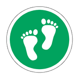 Foot Print Floor Sticker - Green - PVC Safety Signs