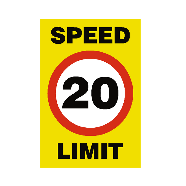 20 Mph Speed Limit Sign - PVC Safety Signs
