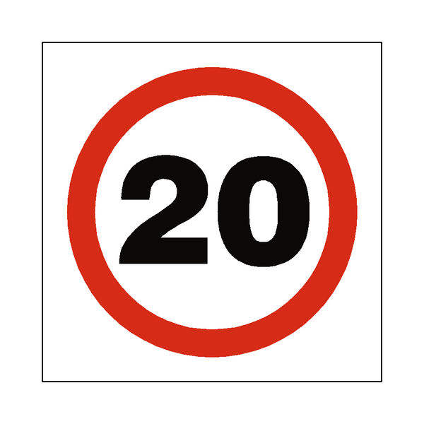 20 Mph Speed Sign - PVC Safety Signs
