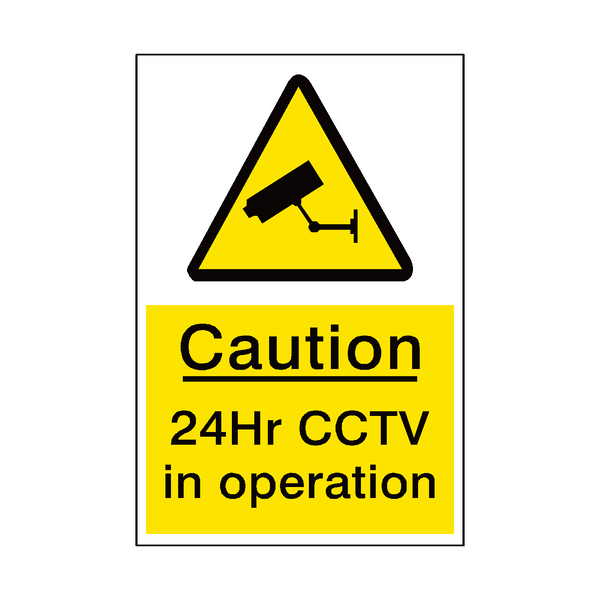 24hr Cctv Sign - PVC Safety Signs