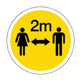 2 Metres Gap Floor Sticker - Yellow - PVC Safety Signs