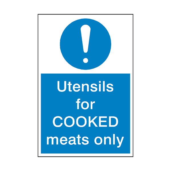 Cook Meat Sign Utensils For Cooked Meat Sign | PVC Safety Signs