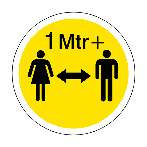 1 Metre Plus Gap Floor Sticker - Yellow - PVC Safety Signs